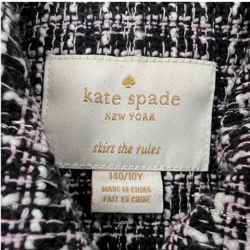Kate Spade Kids Tweed Jacket Ruffle Trim Double Breasted‎ Dressy Preppy Classic